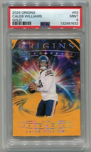 2025 Panini Origins Football Caleb Williams Gold /10 Chicago Bears #53 PSA 9
