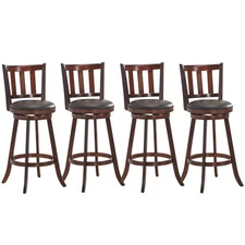 4 PCs 29.5" Swivel Bar stool Leather Padded Dining Kitchen Pub Bistro Chair