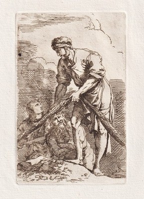 man Mann net Netz Radierung Salvator Rosa / Carlo Antonelli etching 1780
