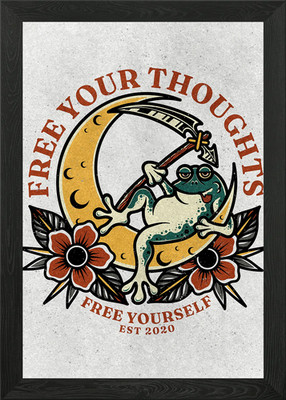 Frei wie Frosch Gerahmtes Wandbild Poster Leinwanddruck Bild