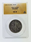 1917-S "Reverse" Walking Liberty Half Dollar, ANACS VG8