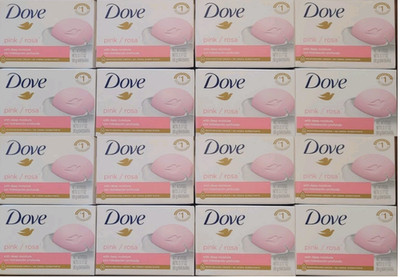 Lot of 16 Dove Pink Bar Soap For Soft, Smooth Skin, 3.17 oz Bars. Moisture Cream
