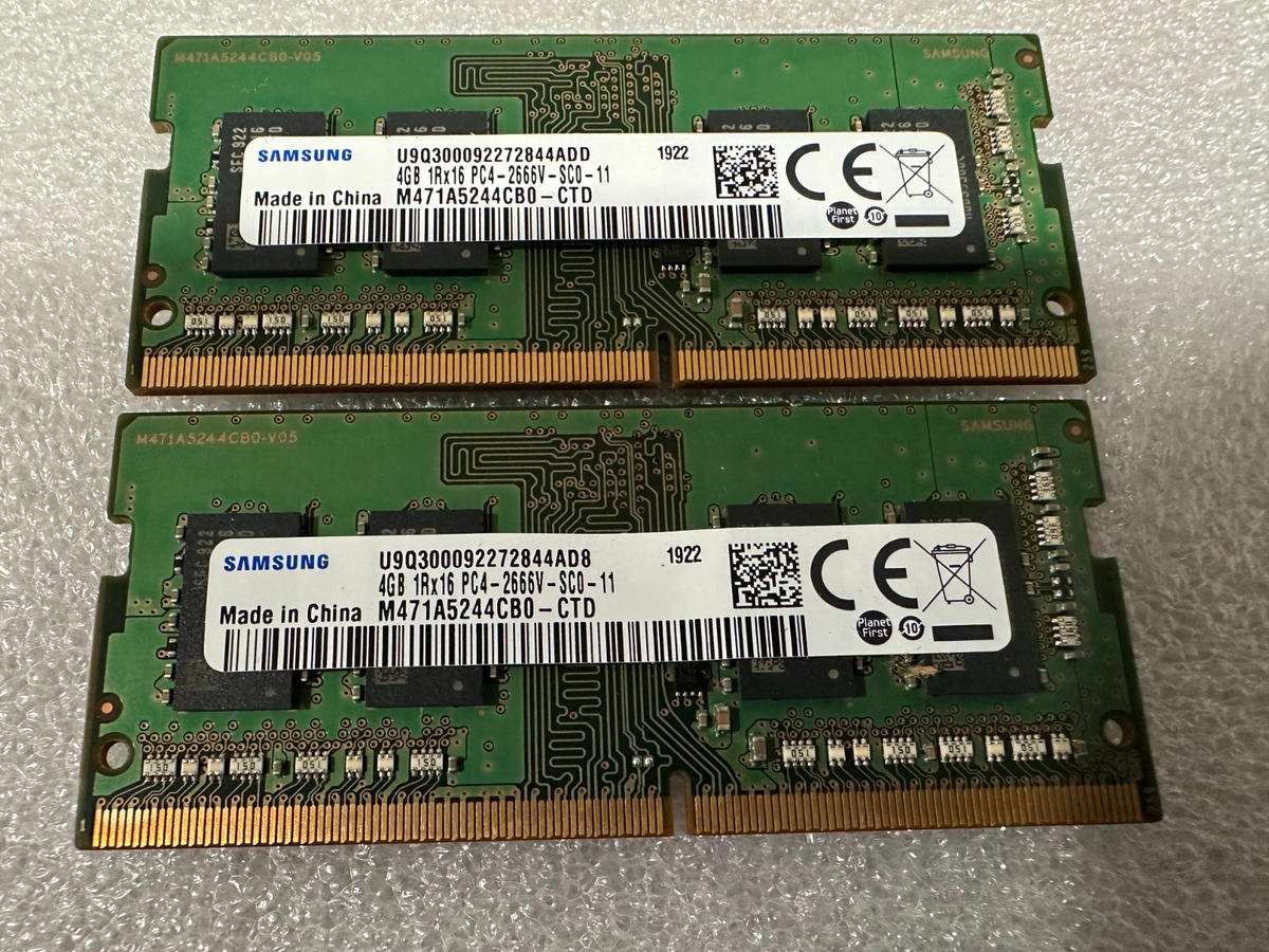 Samsung 8GB 2x 4GB Memory 1Rx16 PC4-2666V-SC0-11 M471A5244CB0-CTD