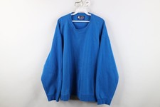 Vtg 90s Starter Mens 3XL Faded Monochrome Heavyweight Crewneck Sweatshirt Blue