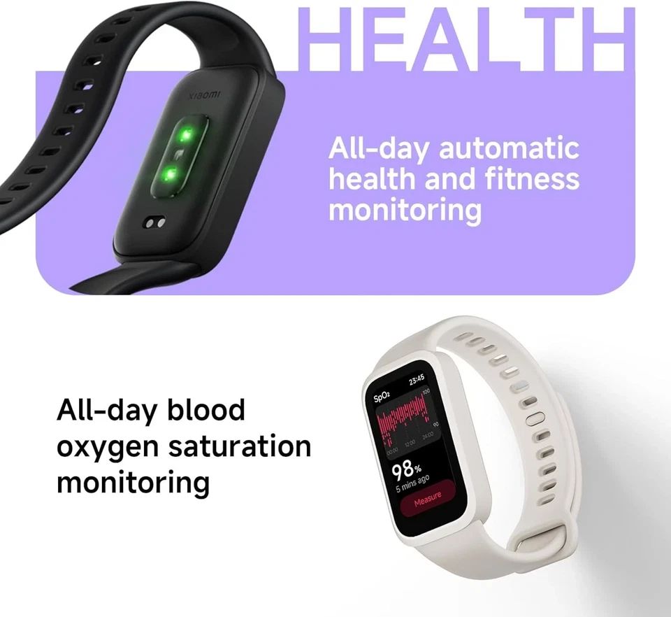 XIAOMI Smart Band 9 Active, Sports Fitness Tracker 18 Days Battery - Beige White, photo 3 of 5