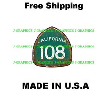 California State Route 108 Highway Sticker Rustic Decal Sign Road