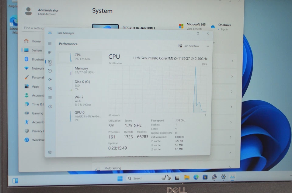 Dell Latitude 3520 15.6'' Laptop i5-1135G7 2.4GHz 8GB RAM 256GB NVME Win 11 Pro - Image 2 of 4