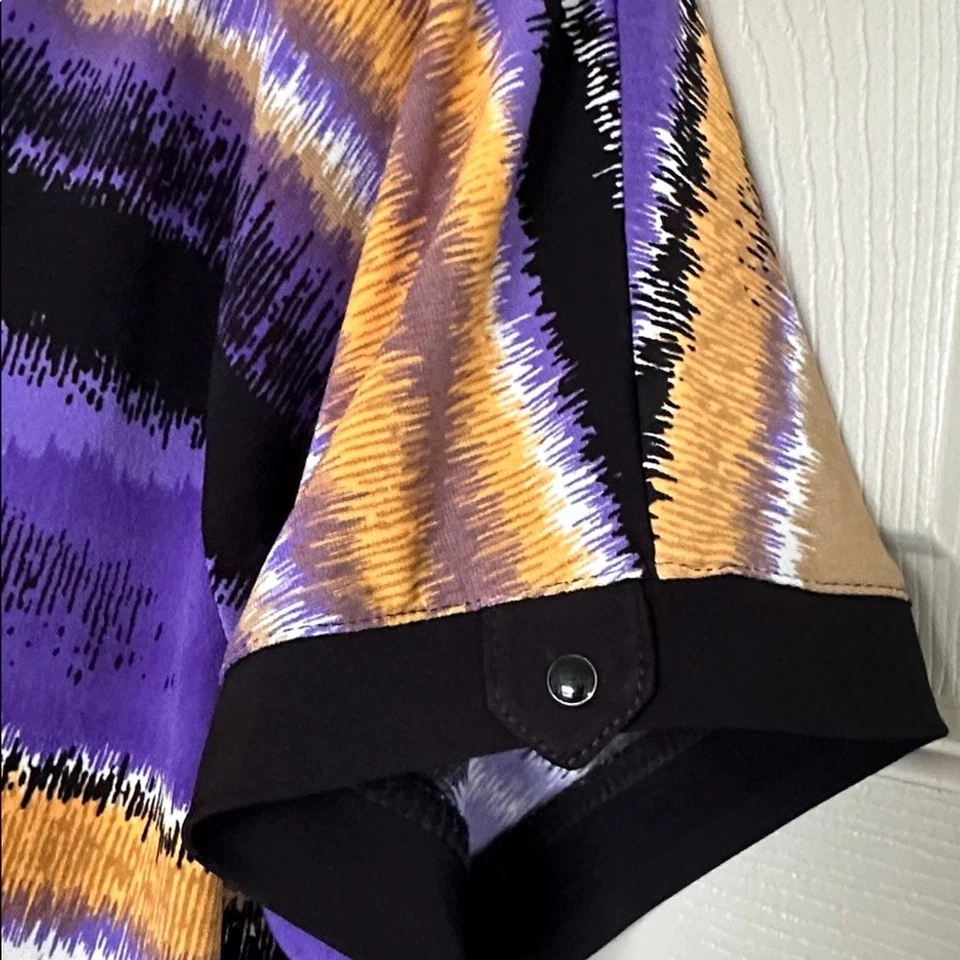 Jamie Sadock Women's Colorful Abstract Print Golf Polo T-Shirt Short Sleeve Sz M - Image 4 of 4