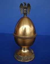 Vintage Evans Brass Egg Shaped Table Lighter with Eagle on top RARE Untested