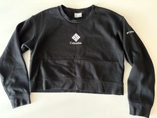 Columbia Crop Sweatshirt Womens Black Trek Pullover Medium