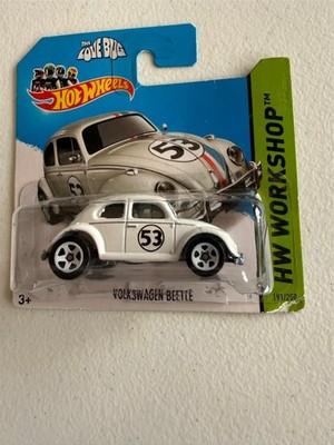 Hot Wheels 2014 HW Workshop Volkswagen Beetle The Love Bug Car Short Card A20