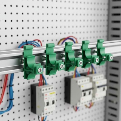 20 Sets C45 PCB DIN Rail Mounting Adapters for Secure Assembly - Durable PA66
