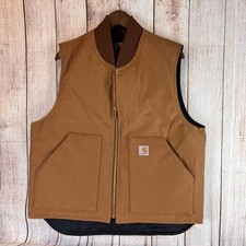 Carhartt ICONIC V01 FIRM DUCK VEST Relaxed Fit Brown large