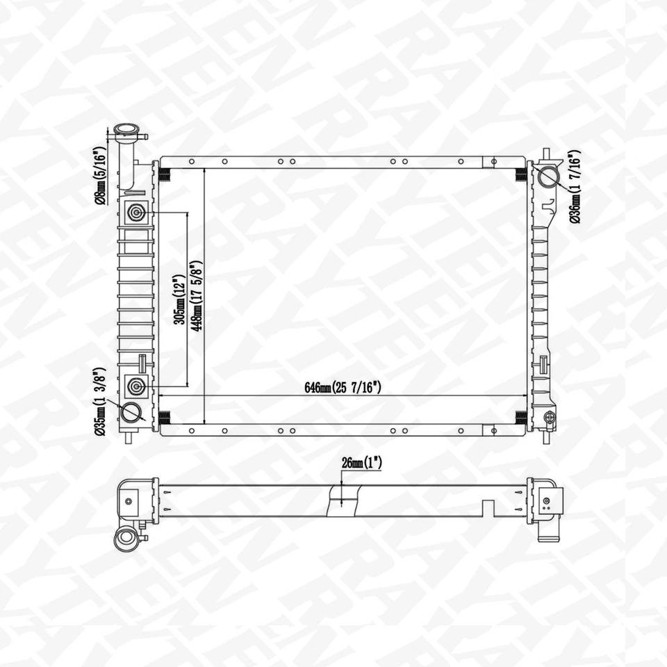 Aluminum Core Radiator for 1996 1997 1998 Mercury Villager Nissan Quest CU1924 Foto 3 de 4