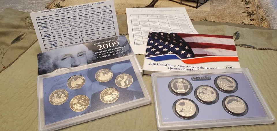 2009&2010 US Quarters Proof Sets. 11 Coins. Parks & Territories. Great Deal 😃 - Image 2 of 4