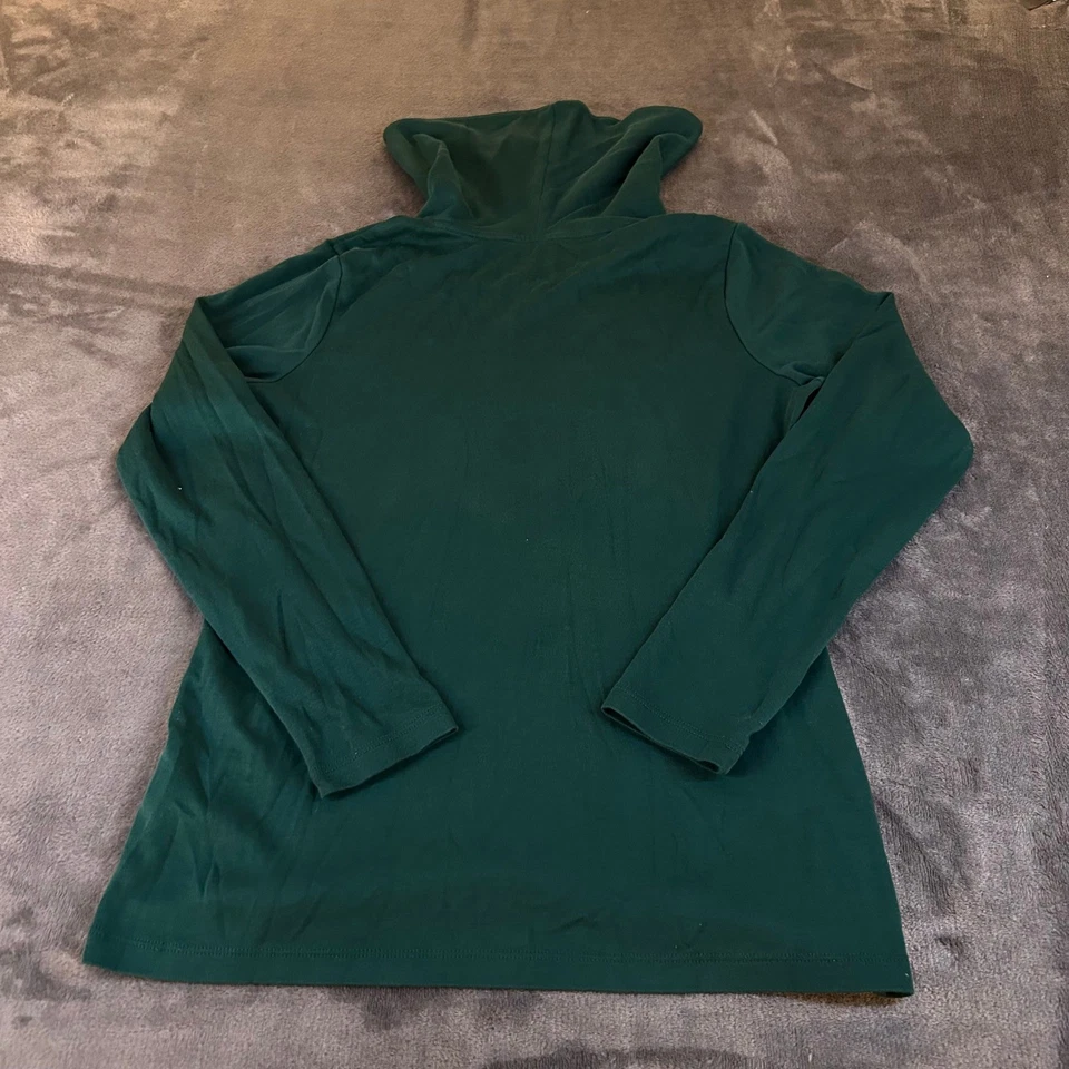 L.L. Bean Supima хлопок длинным рукавом оборкой шеи Топ зеленый женщин очень маленький XS - Изображение 3 из 4