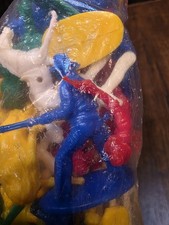 Vintage Plastic Cowboy And Indian Figures Toy Lot