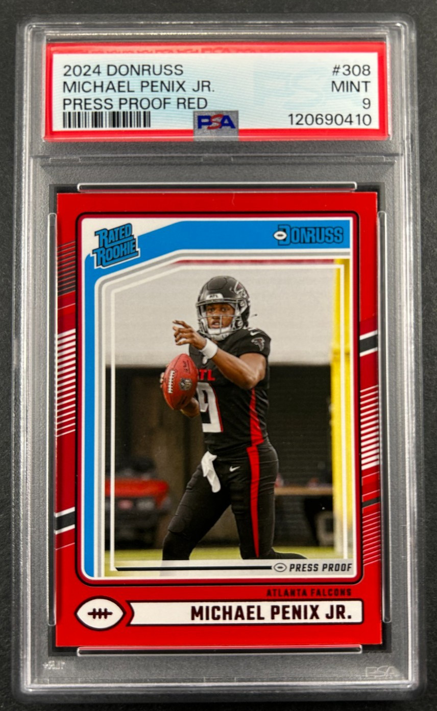 2024 Panini Donruss - Michael Penix Jr. #308 Falcons - RC Press Proof Red PSA 9