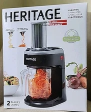 New Heritage Electric Spiralizer,  Slicer, 2 Stainless Steel Blades, Durable 