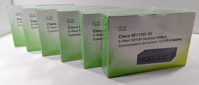 Lot Of 6 Cisco SF110D-08 8 Port Unmanaged Desktop Switches - Brand New Sealed