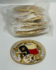 6 Texas State Belt Buckle Flag Cowboy Rodeo Western Star Hebillas Vaqueras