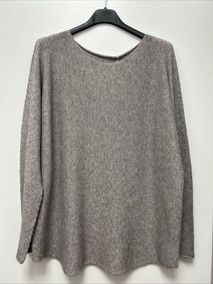 Damen Pullover Mit Lang Arm Baby Taupe  Viskose Made In Italy