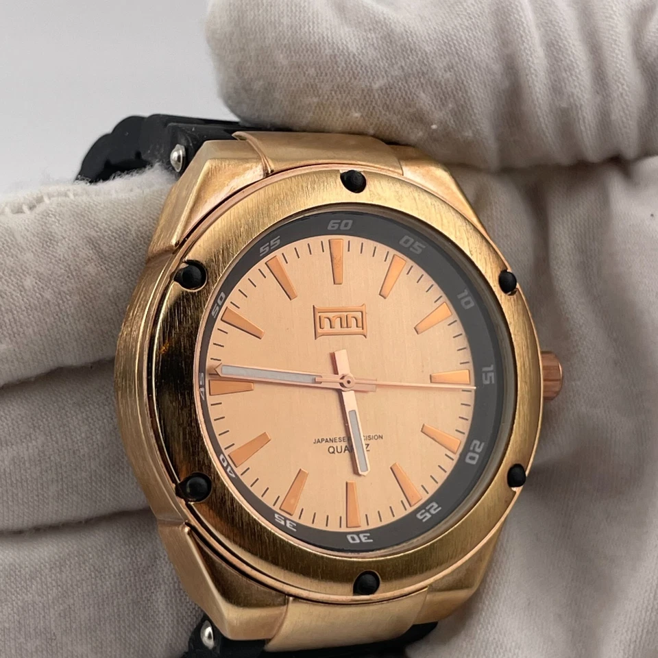 Reloj Mark Naimer Hombre 46mm Caja Negro Goma Cuarzo Tres Manecillas Foto 4 de 4