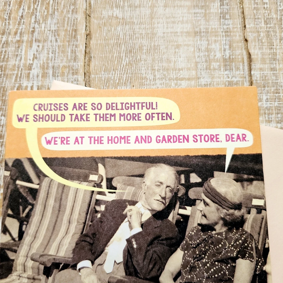 Recycled Paper Greetings Birthday Card Couple On Cruise Joke Humor Orange - Image 2 of 4