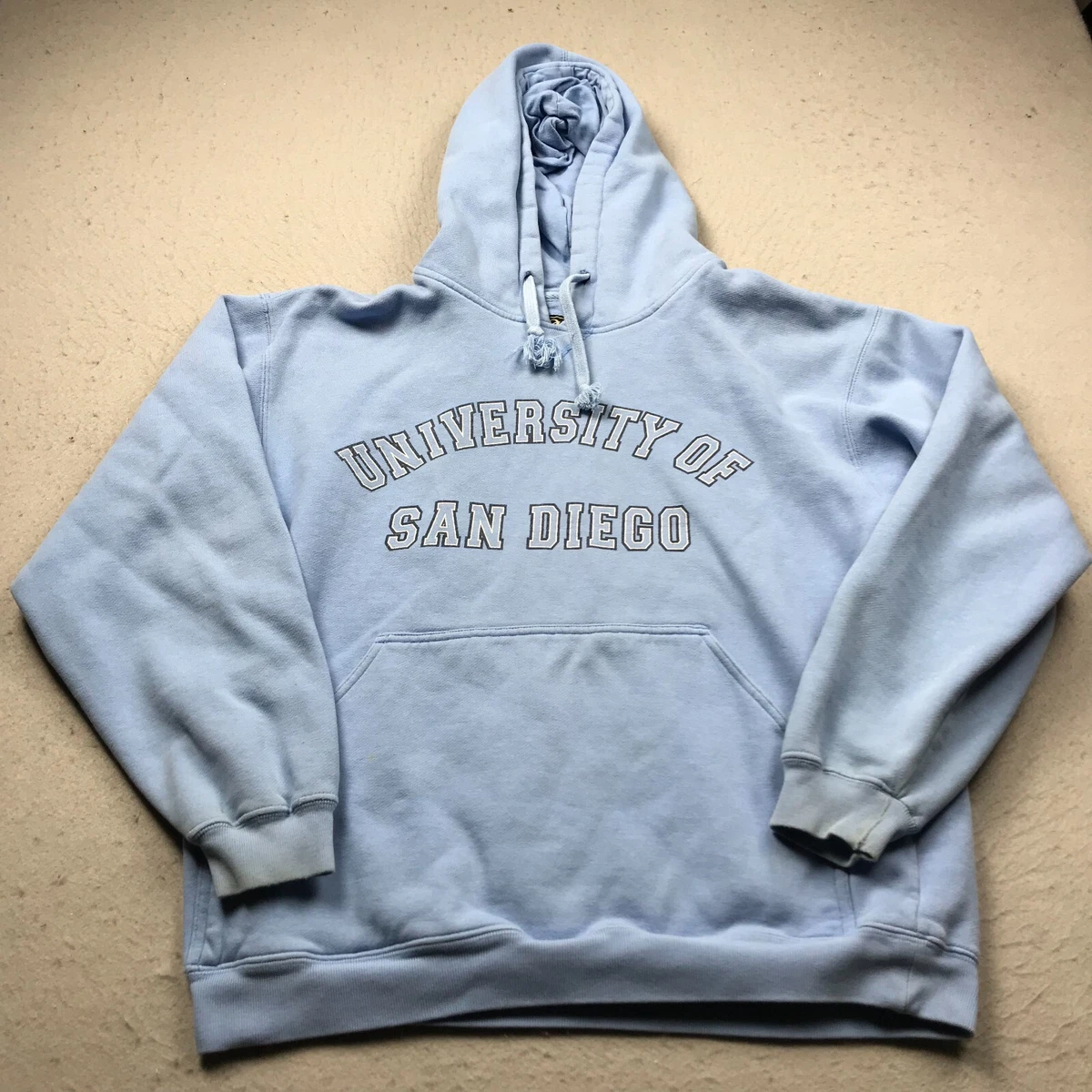 VINTAGE San Diego Toreros Hoodie Mens Small Blue Sweatshirt Gear Logo NCAA 90s