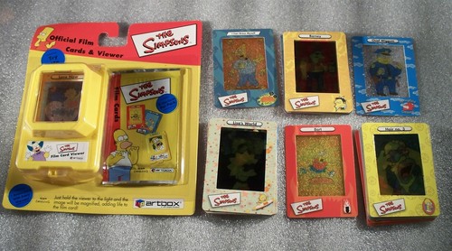 The SIMPSONS SERIES 1 ( ONE ) Filmcardz Trading Card Set Artbox with VIEWER