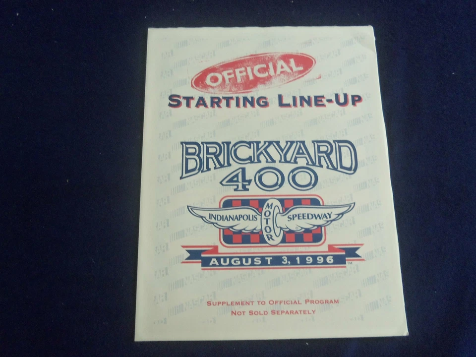 1996 AUGUST 3 BRICKYARD 400 RACING PROGRAM - GREAT PHOTOS - SP 3744N - Image 3 of 4
