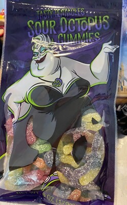 Disney Parks Tasty Tentacles Sour Octopus Gummies (Featuring Ursula) 6 oz bag