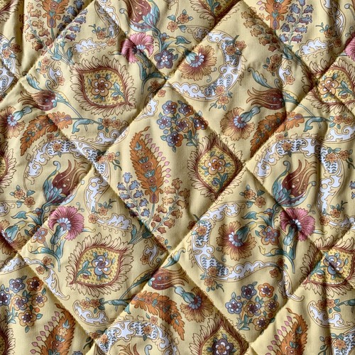 Vintage Laura Ashley Bedspreads x 2 Yellow Floral Matching Made in