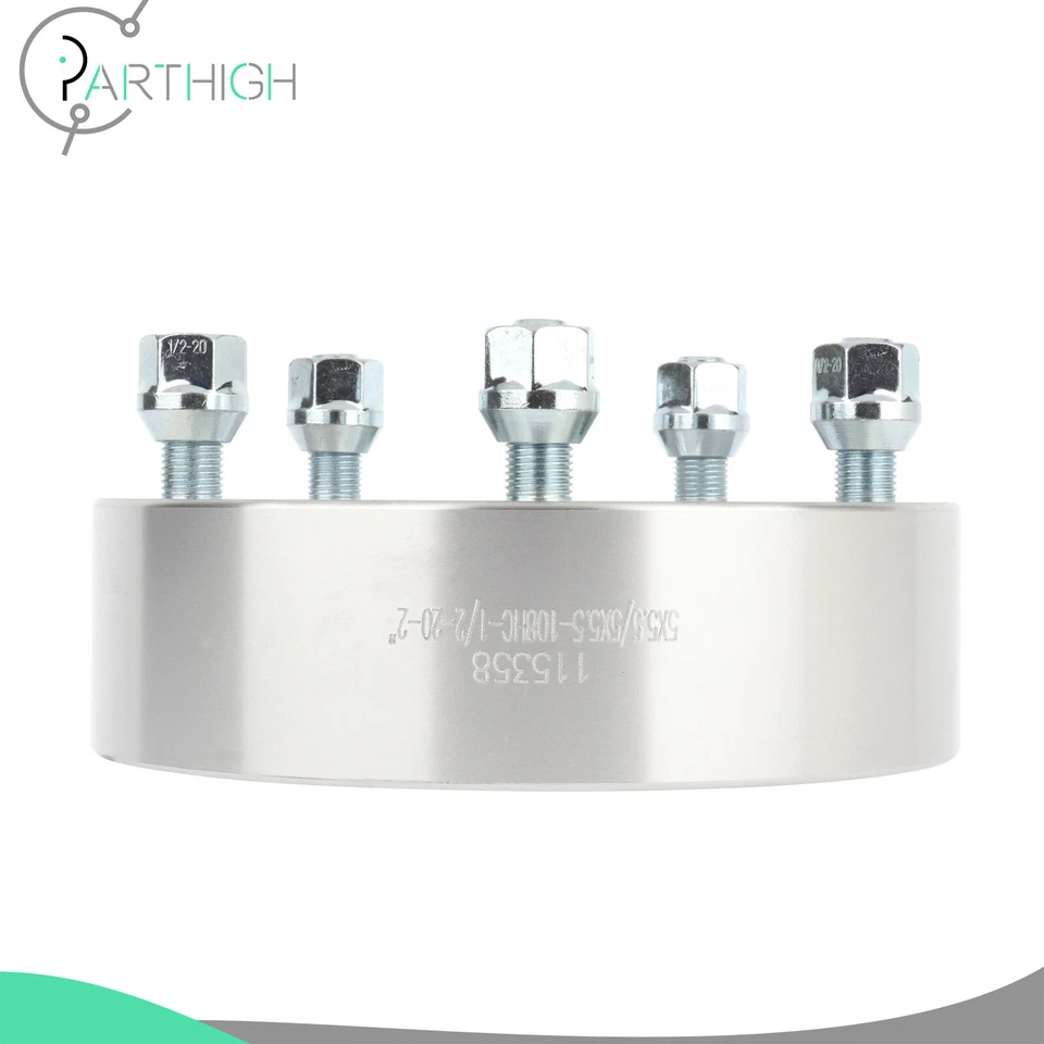 For Ford F-150 Jeep CJ5 CJ6 CJ7 5x5.5 Wheel Spacers (4) 2" Thick 1/2"x20 Studs - Image 4 of 4