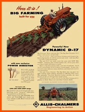 1958 Allis Chalmers Tractors NEW Metal Sign: Model D-17 w/ Five Bottom Plow
