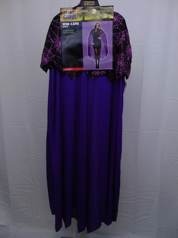 Sexy Disfraz de Telaraña con Capucha Vampiro Brillo Capa Halloween Púrpura OSFM #3460 Foto 4 de 4