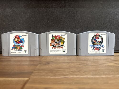 Nintendo 64 lot of 3 Super Smash Bros & Super Mario & Mario Kart set Cleaned N64 - Afbeelding 1 van 5