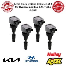 Accel Black Ignition Coils Set Of 4 For Hyundai And Kia 1.6l Turbo Engines