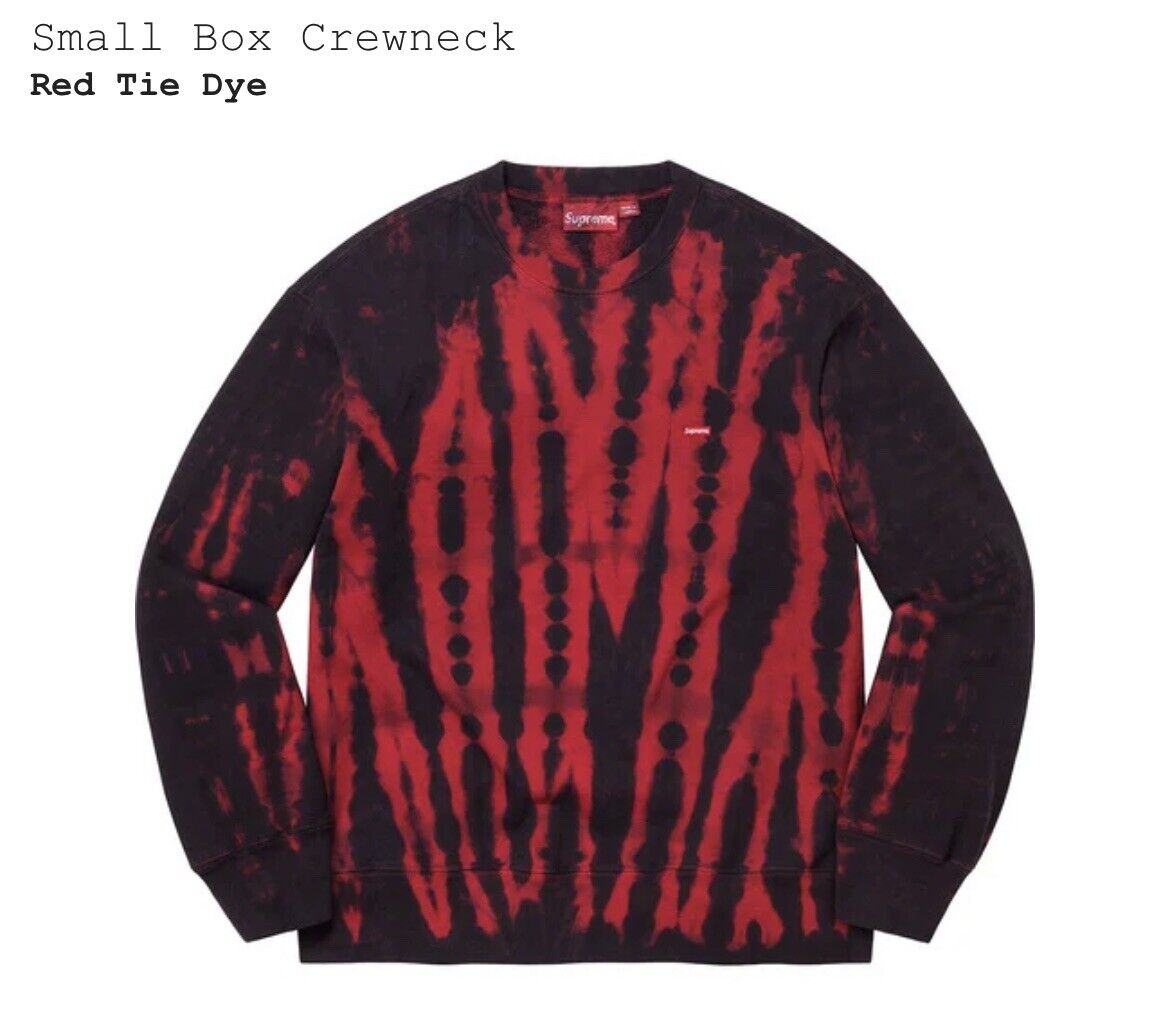 Brand New Supreme Small Box Logo Crewneck Tee Red Tie Dye Brand New Supreme Small Box Logo Crewneck Tee Red Tie Dye