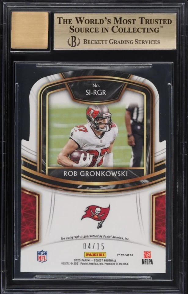 2020 Select Signatures Tie-Dye Prizm Die-Cut Rob Gronkowski AUTO /15 BGS 9.5 - Image 2 of 2