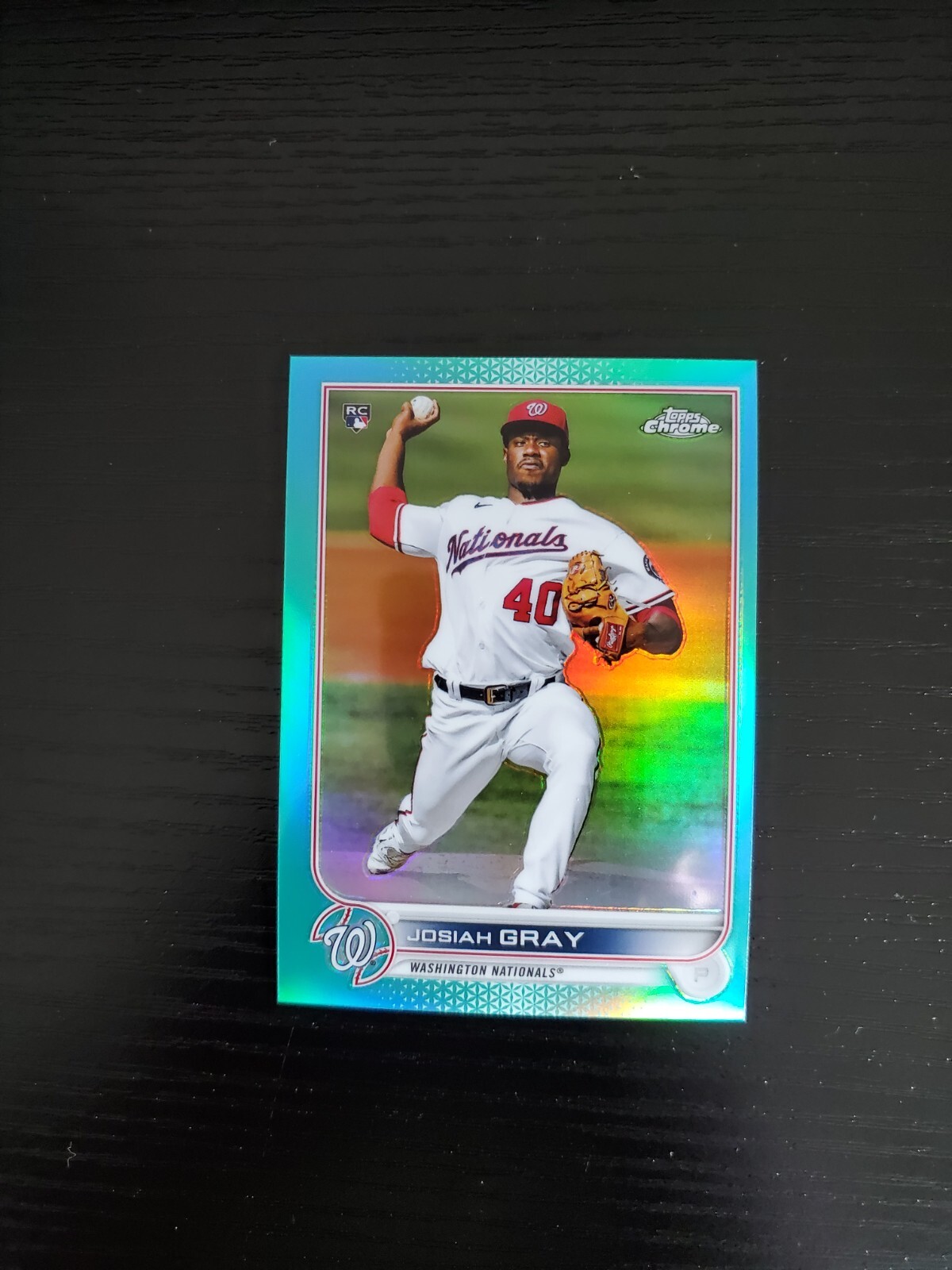 Josiah Gray - 2022 Topps Chrome #160 Rookie Card RC - AQUA REFRACTOR /199