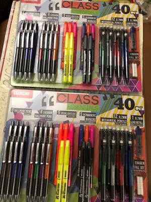 2X Luxor Writing Essentials 40 Ct Pens Mechanical Pencils Markers Highlighters 