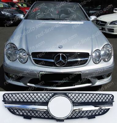 Mercedes CLK C209 W209 A209 AMG Grille Coupe Convertible Chrome CLK55 CLK220 280