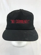 No Comment Trucker Hat Baseball Cap Zipper Closure Black Otto Black Adjustable