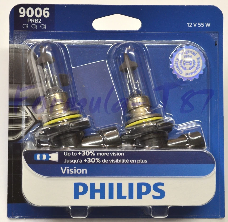 Philips Vision 30% 9006 HB4 55W Two Bulbs Head Light Replace Halogen Lamp OE Fit - Image 2 of 4