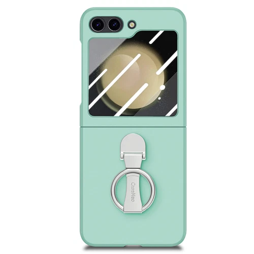 For Samsung Galaxy Z Flip7 6 5 Matte Silicone Case with Rotatable Ring Holder - Picture 28 of 28