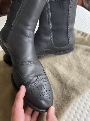 Bottega Veneta Short Ankle Black Leather Women s Boots EU Size 36