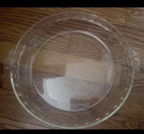 Vintage Pyrex Pie Pan Clear Glass Handles #229 Made in USA 9 1/2"
