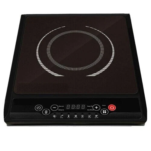 Black 2000 Watt Induction Cooktop With Auto Switch To Power Saving Mode