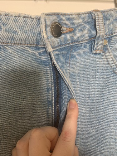 Zara Trafaluc Womens Denim Skirt Short Light Blue Pockets Summer Size XS - Picture 4 of 9